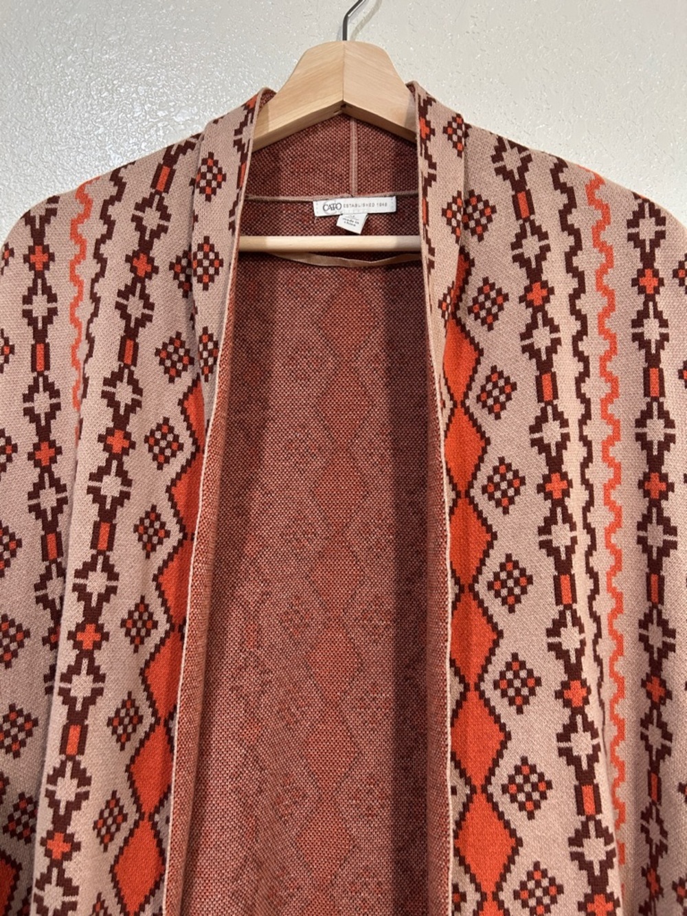 Cato Heathered Rust Knit Open Front Cardigan Sweater Womens Sz XL - Picture 3 of 10